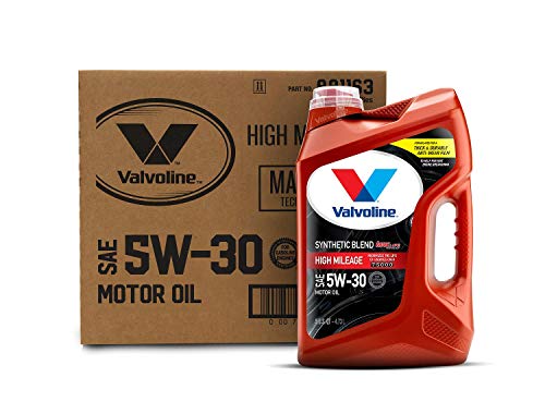Valvoline High Mileage with MaxLife Technology SAE 5W-30 Synthetic Blend Motor Oil 5 QT, Case of 3...
