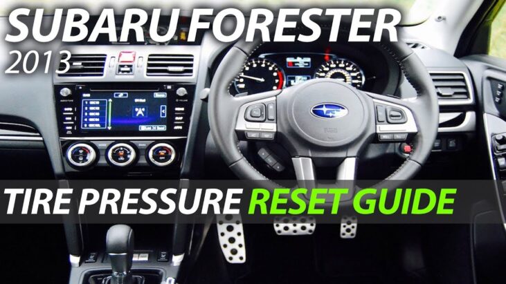 Subaru Forester How To Reset The Tire Pressure System TamAutoRumors