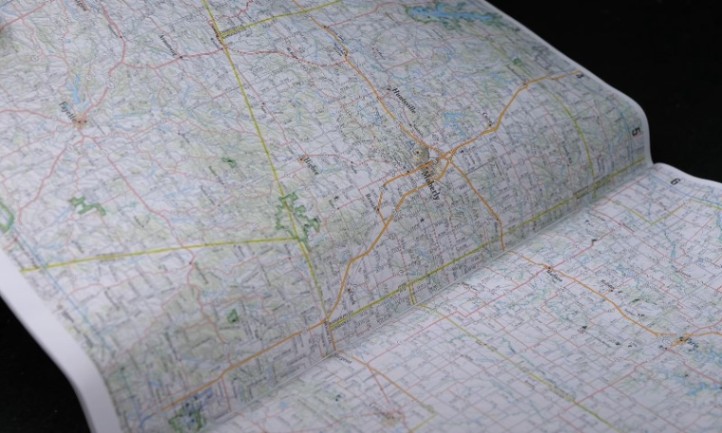 Close up of a car map